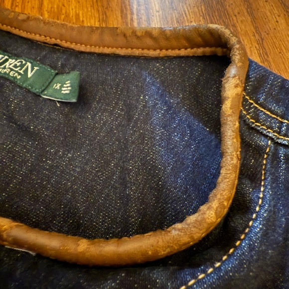 Ralph Lauren Navy Denim Jacket with Tan Details - Picture 2 of 4